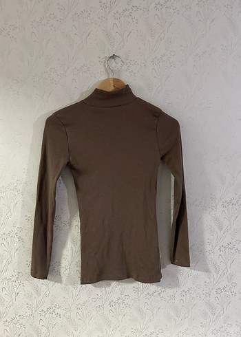 Kahverengi Yarım Balıkçı Yaka Kadın Kazak - Görsel 2