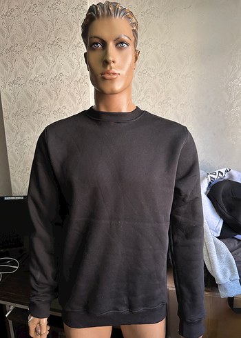 Beyaz Sweatshirt, Bisiklet Yaka, Rahat Kesim - Görsel 6