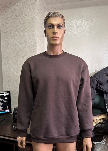 Beyaz Sweatshirt, Bisiklet Yaka, Rahat Kesim - Görsel 9