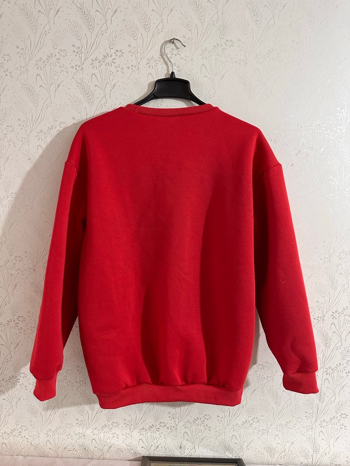 Kırmızı Basic Sweatshirt - Görsel 2