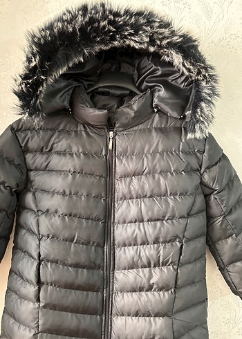 Kadın Uzun Kışlık Mont Kürklü Kapüşonlu - Görsel 2