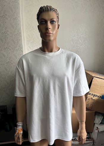 Zara Beyaz pamuk Oversize Basic Tişört