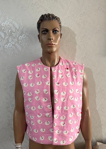 Zara Düğmeli Pembe Pamuklu Kolsuz Yelek