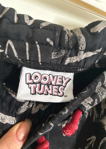 Erkek Siyah Baskılı Rahat Kesim Kumaş Eşofman - Görsel 2