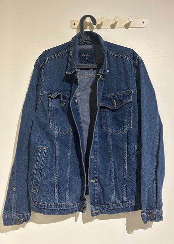 LC Waikiki Erkek Mavi Denim Ceket Dugmeli Uzun Kollu