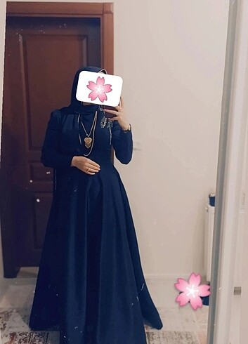 Tesettür siyah abiye 