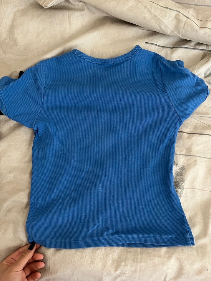 Mavi kadın basic tshirt - Görsel 2