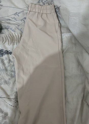 Bej Kadın Normal Boy Kumaş Pantolon - Görsel 3