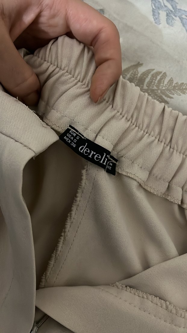 Bej Kadın Normal Boy Kumaş Pantolon - Görsel 2