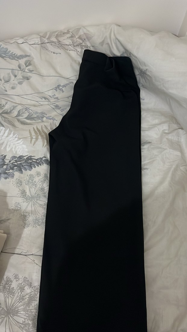 Düğmeli Siyah Kadın Kumaş Pantolon - Görsel 3