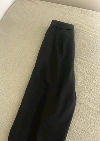 Düğmeli Siyah Kadın Kumaş Pantolon - Görsel 3