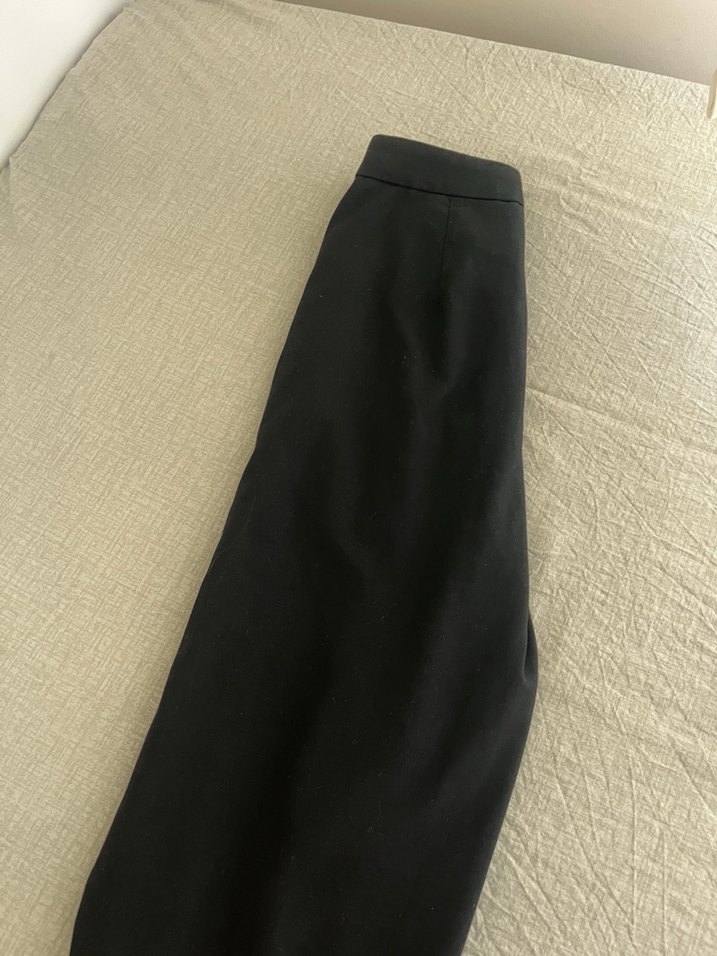 Düğmeli Siyah Kadın Kumaş Pantolon - Görsel 3