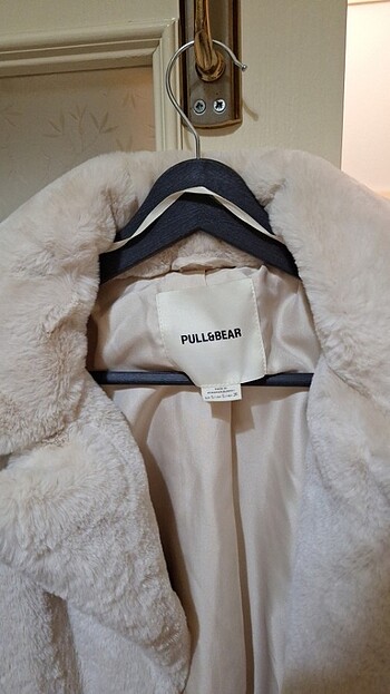 Pull and Bear Pull & Bear peluş ceket yaka suni kürk 