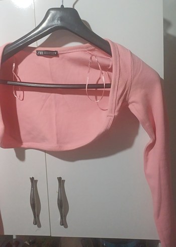 Pembe Uzun Kollu Bolero - Görsel 2