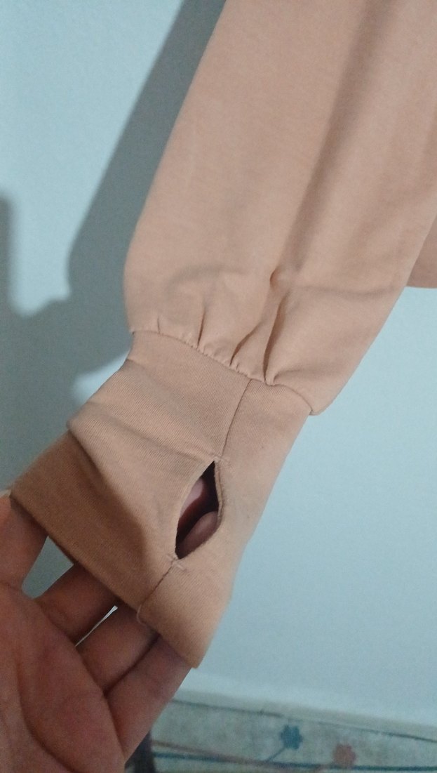 Bej Kadın Sweatshirt, Uzun Kollu, Rahat Kesim - Görsel 2