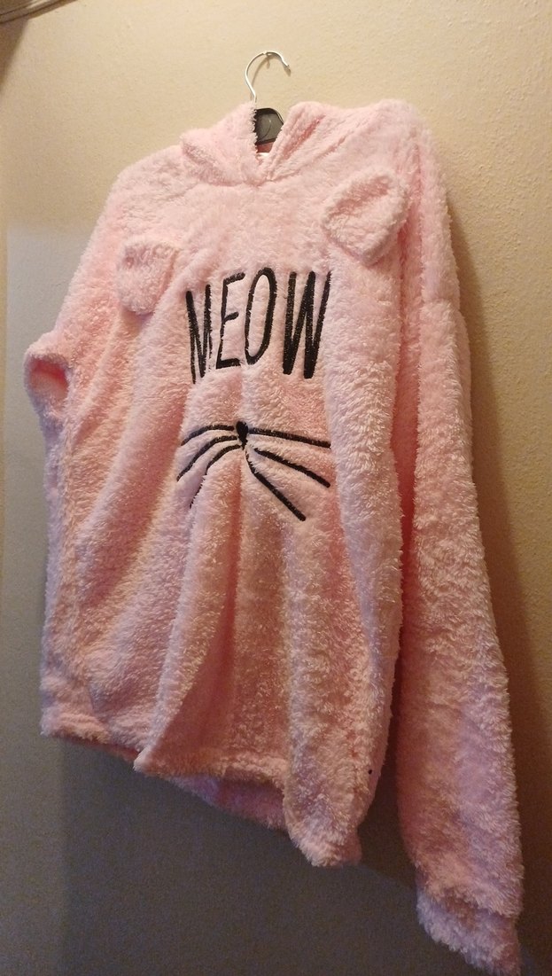 Kapüşonlu  Peluş Sweatshirt Pembe - Görsel 2