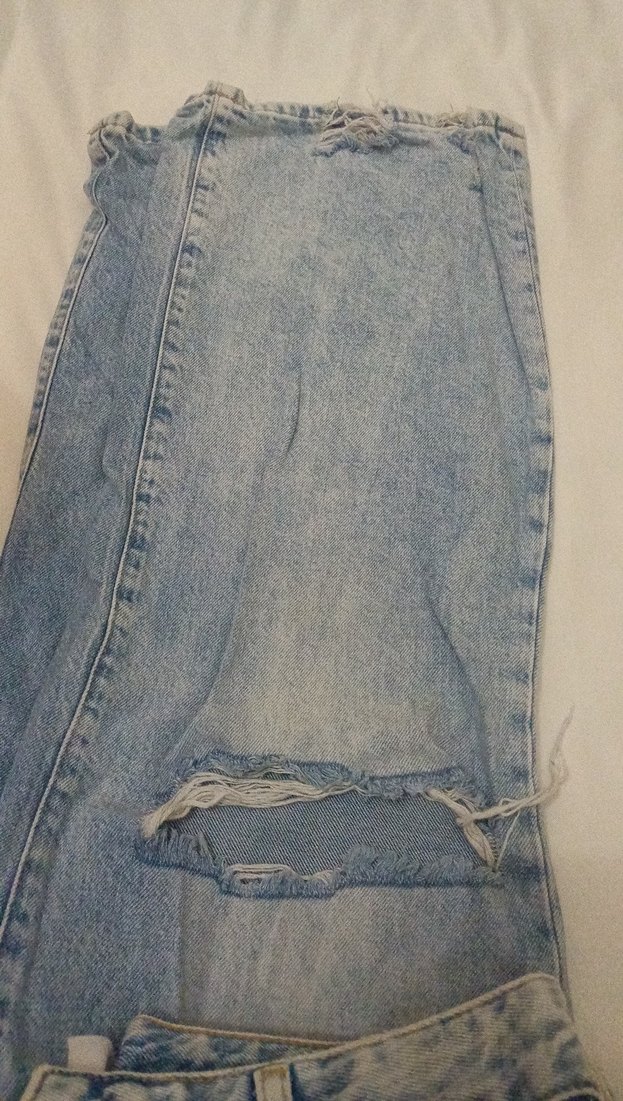 Gri Loose Fit Midi Kadın Kot Pantolon - Görsel 2