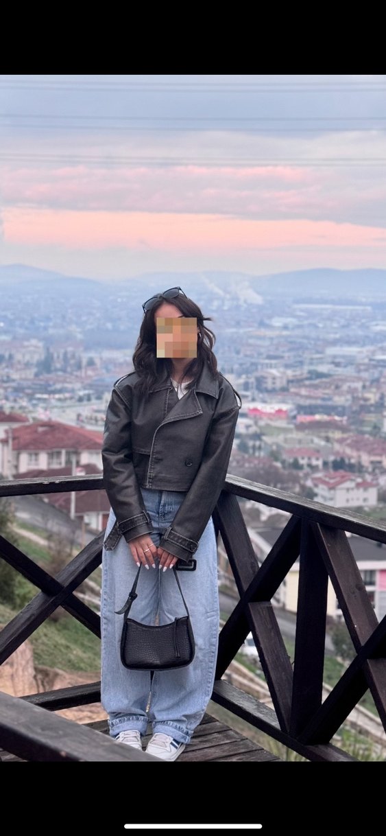 Tokalı eskitmeli renk Deri Kadın Ceket - Görsel 2