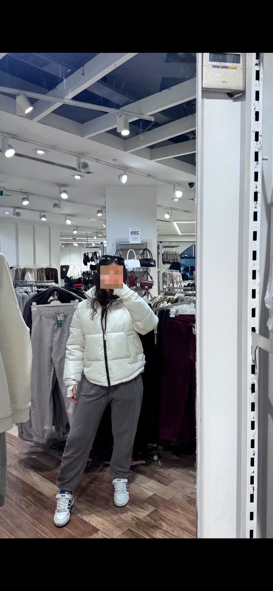 Beyaz Şişme Kadın Kışlık mont - Görsel 2