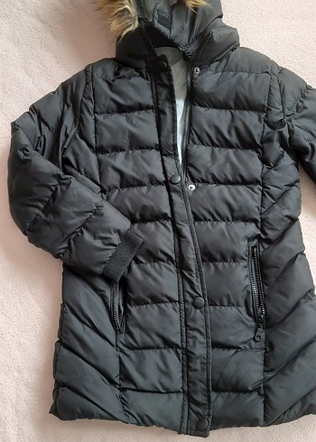 Siyah Kız Çocuk Kışlık Mont