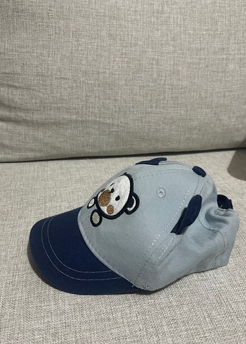 Nakışlı Gri Erkek Çocuk Şapka - Görsel 2