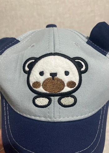 Nakışlı Gri Erkek Çocuk Şapka - Görsel 3