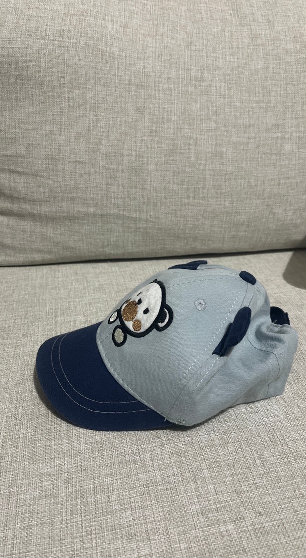 Nakışlı Gri Erkek Çocuk Şapka - Görsel 2