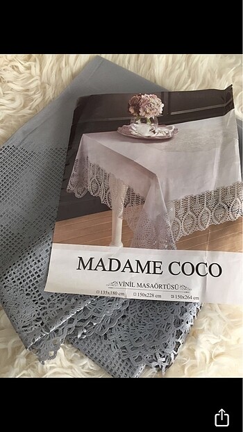  Beden gri Renk Madame Coco Masa Örtüsü