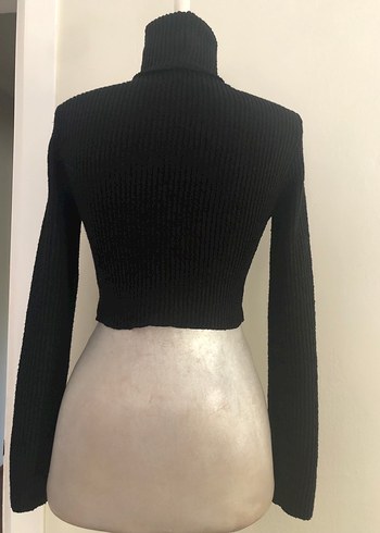 s Beden siyah Renk Bershka Crop Triko
