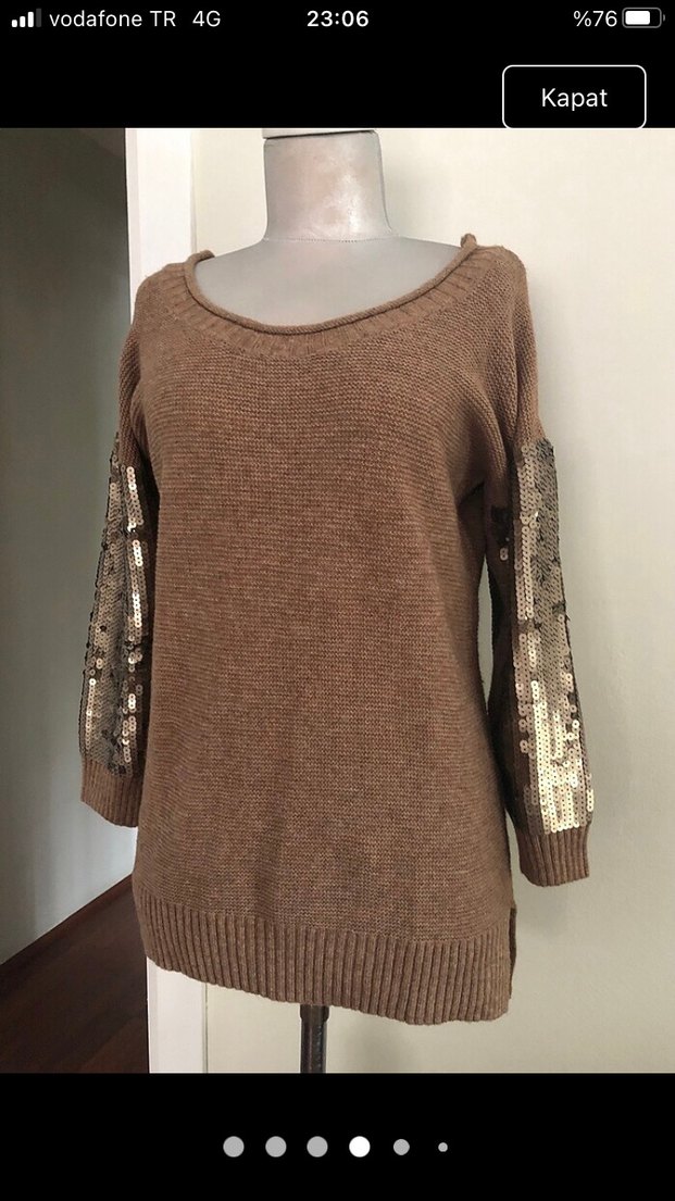 Mango Payet Detaylı Örgü Kadın Kazak - Görsel 3