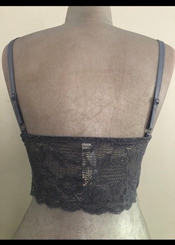 m Beden gri Renk Gri Dantel Goth Bralet