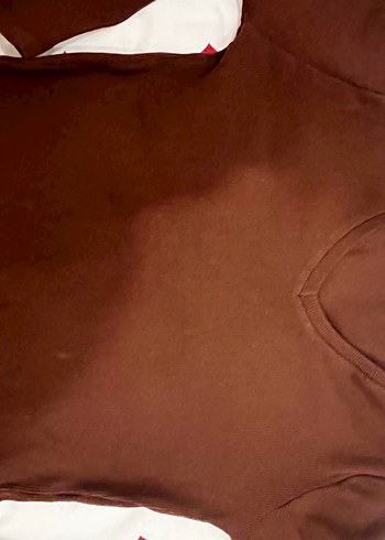 Kahverengi V Yakalı Uzun Kollu Triko - Görsel 2