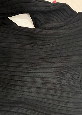 Siyah Örgü Kadın Kazak, Uzun Kollu - Görsel 4