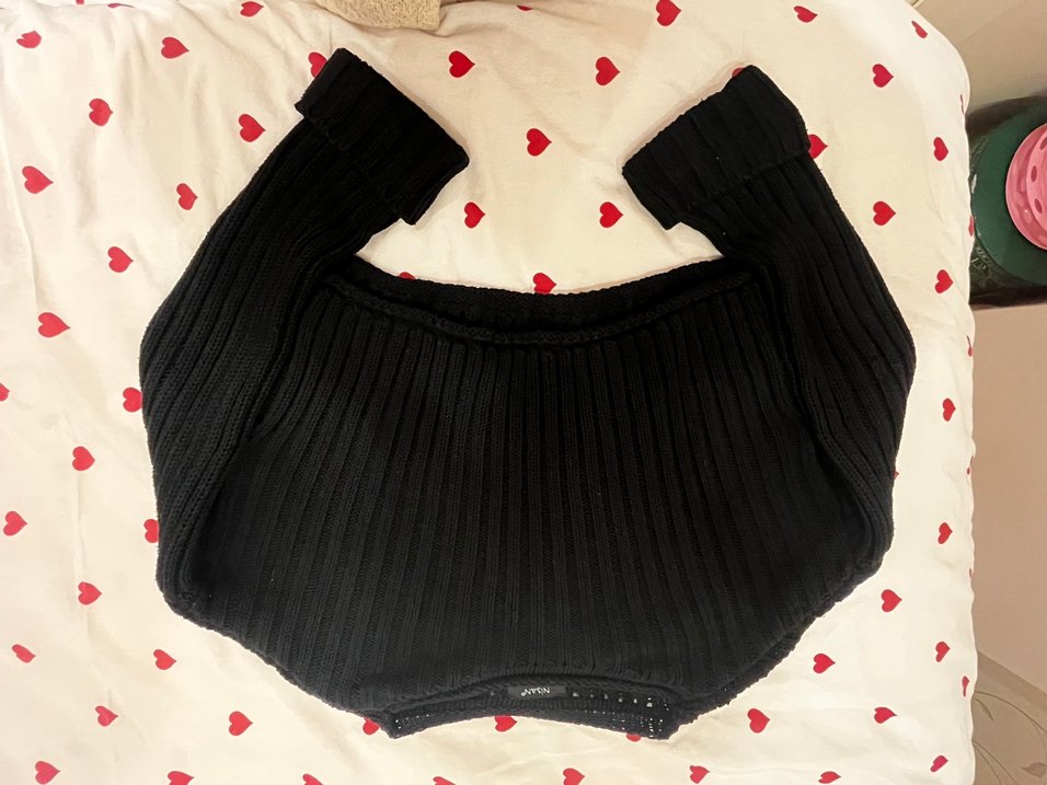 Siyah Örgü Kadın Kazak, Uzun Kollu - Görsel 3