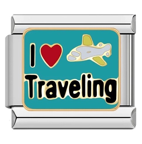 I Love Travelling İtalyan Çelik Charm