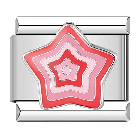 Pembe Yıldız İtalyan Çelik Charm
