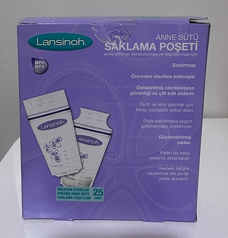  Süt saklama poşeti