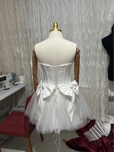 38 Beden beyaz Renk After bride elbisesı