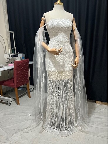 Tasarımcı After parti bride elbisesi