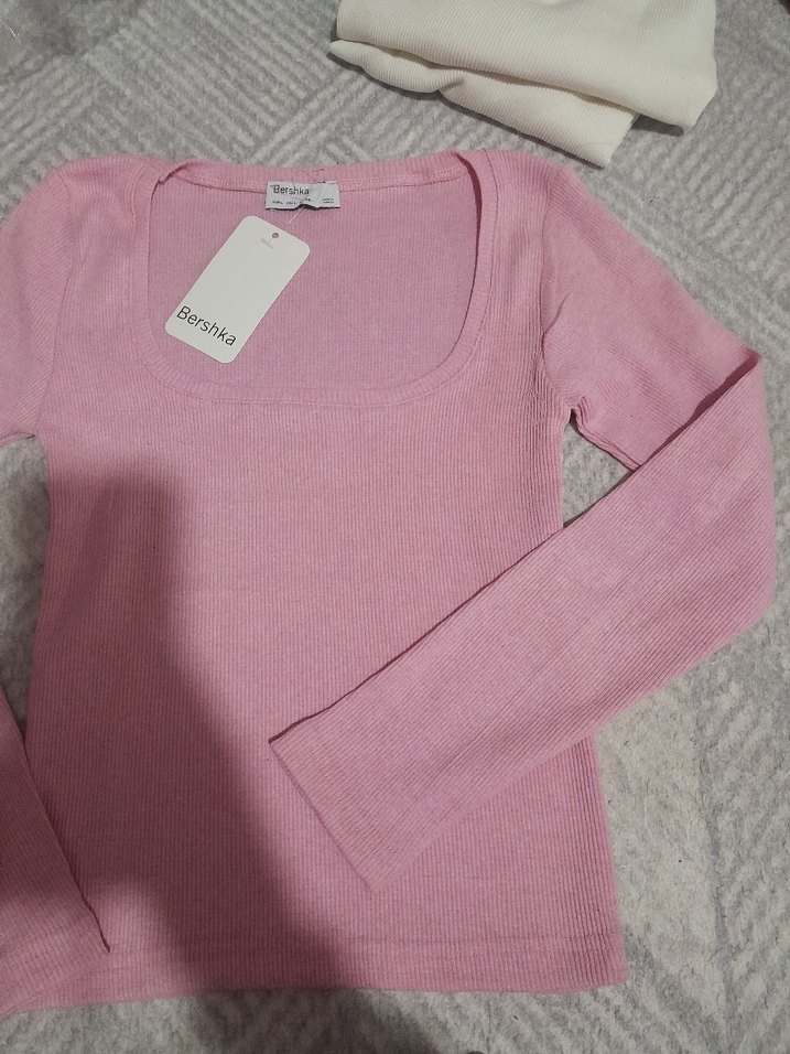 Pembe u yaka bluz - Görsel 2