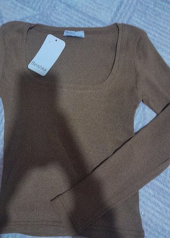 Bershka Kadın Kahverengi Triko Kazak - Görsel 2