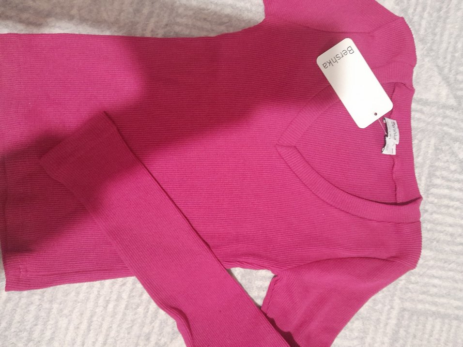 Pembe  v yaka bluz - Görsel 3