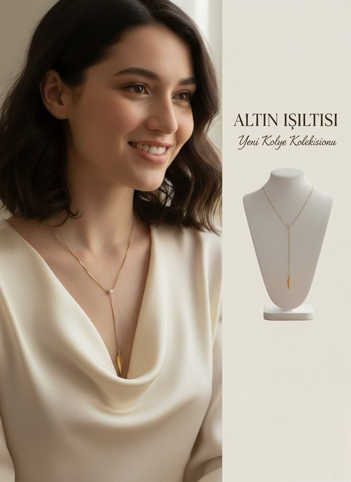 Tektaş Y kolye.Uzun Zincir Detaylı Kadın Kolye - Görsel 3