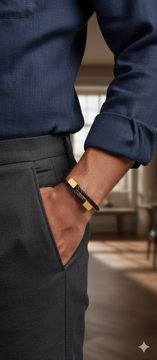 Çelik Minimalist Erkek Bileklik - Görsel 2