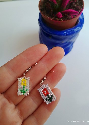 Diğer Renkli Boncuklu Bohem Çocuk Küpeleri