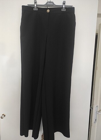 Siyah geniş paça pantalon
