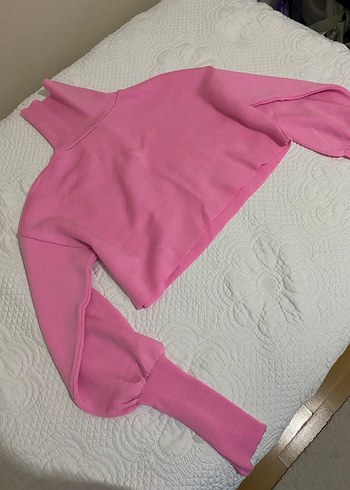 Pembe Kadın Boğazlı İnce Triko Kazak
