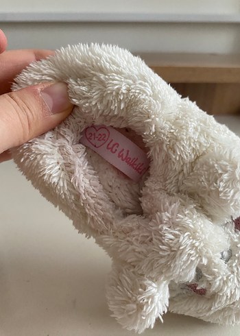 Beyaz Kürklü Kız Çocuk Ev ayakkabısı, panduf - Görsel 2