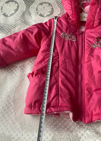 Kız Çocuk Pembe Kapüşonlu Mont - Görsel 2