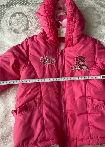 Kız Çocuk Pembe Kapüşonlu Mont - Görsel 4